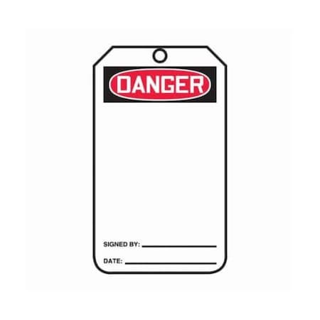 Accuform Safety Tags, DANGER BLANK, 5.75in x 3.25in, PF-Cardstock, 25PK MDT185CTP